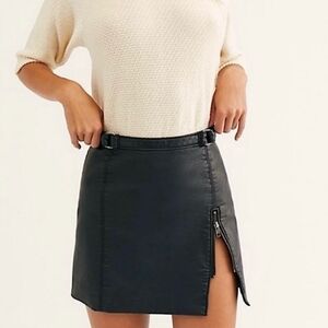 Free People Vegan Leather Mini Skirt